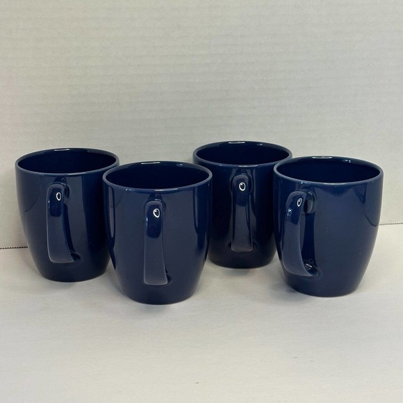 CORELLE Coordinate Stoneware Royal Deep Blue coffee Mugs set of 4 CLEAN/VINTAGE - Picture 2 of 16